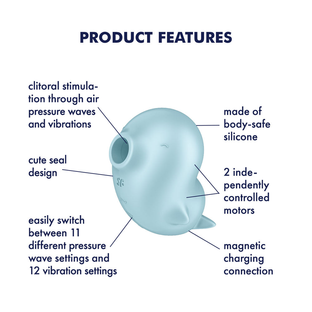 Satisfyer Sassy Seal Clit Sucker - Light Blue