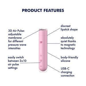 Satisfyer First Kiss Air Pulse Clitoral Stimulator - Pink