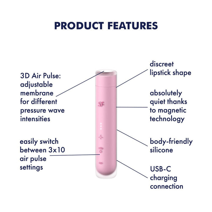 Satisfyer First Kiss Air Pulse Clitoral Stimulator - Pink