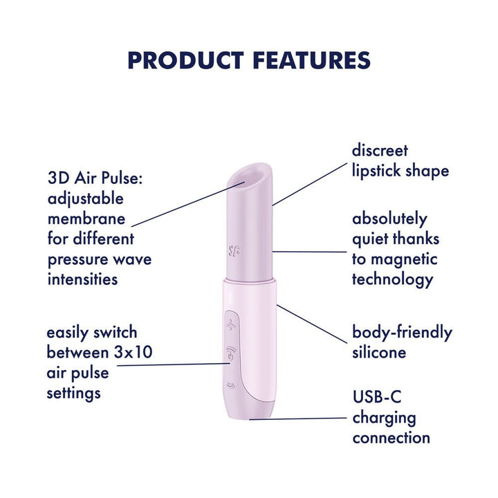 Satisfyer Secret Kiss Air Pulse Clitoral Stimulator - Lilac