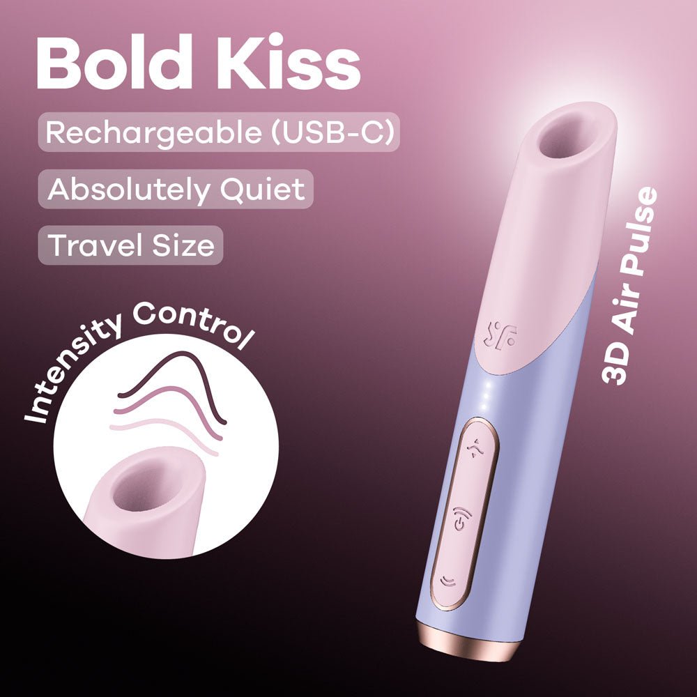 Satisfyer Bold Kiss Clitoral Air Pulse Stimulator - Purple