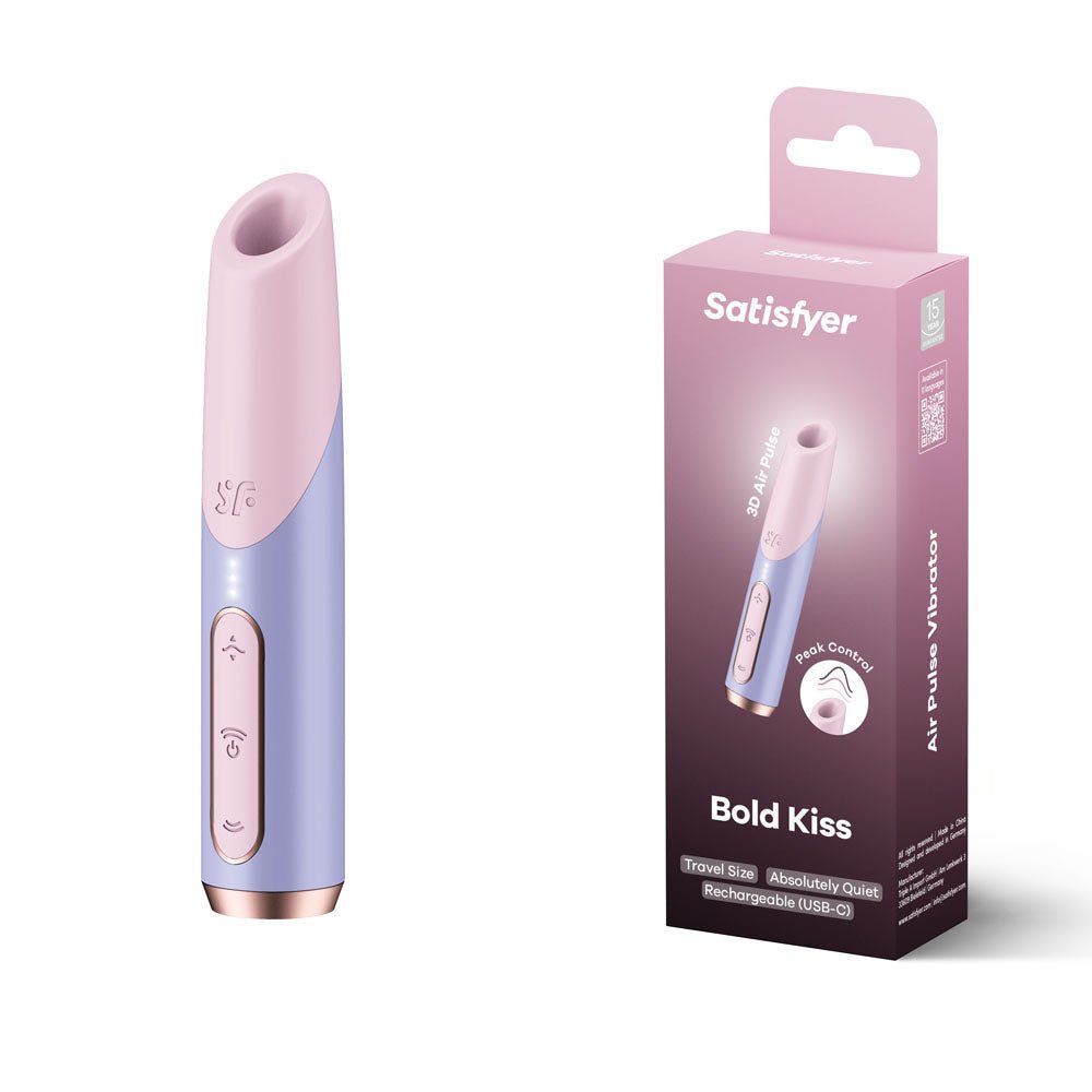 Satisfyer Bold Kiss Clitoral Air Pulse Stimulator - Purple