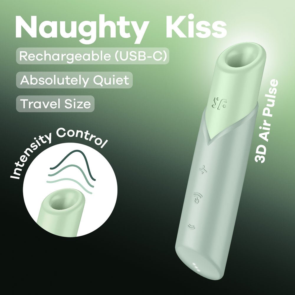 Satisfyer Naughty Kiss Air Pulse Clitoral Stimulator - Mint