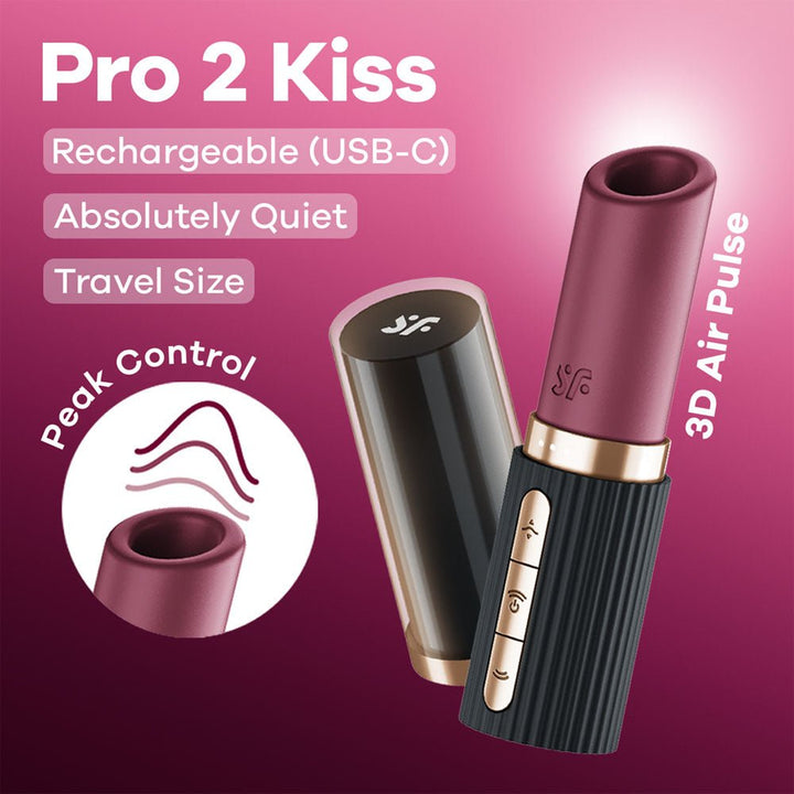 Satisfyer Pro 2 Kiss Air Pulse Clitoral Stimulator - Red/Black