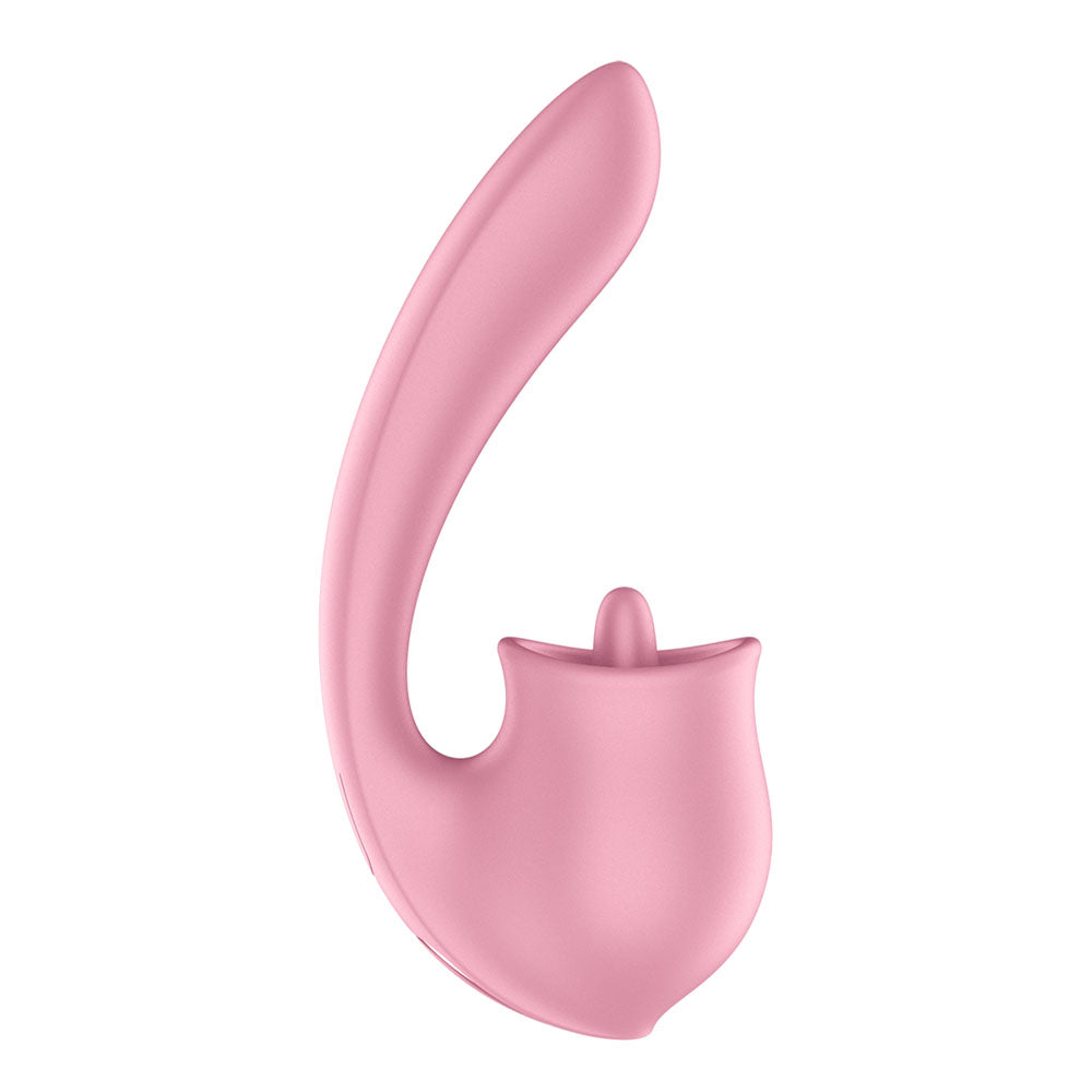 Satisfyer Tongue Genius - Vibrator with Flicking Clit Stimulator - Pink