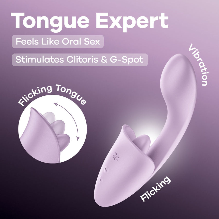 Satisfyer Tongue Expert - Flicking Clit Stimulator - Violet