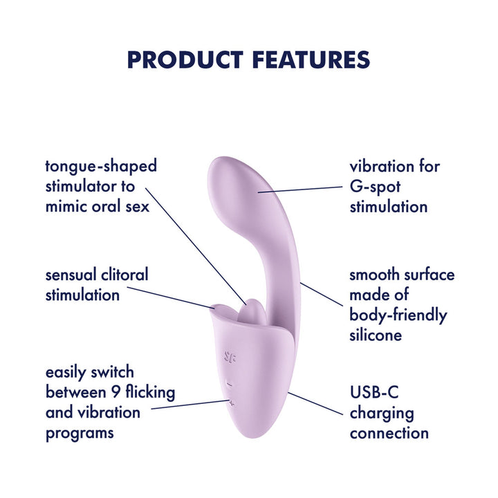 Satisfyer Tongue Expert - Flicking Clit Stimulator - Violet