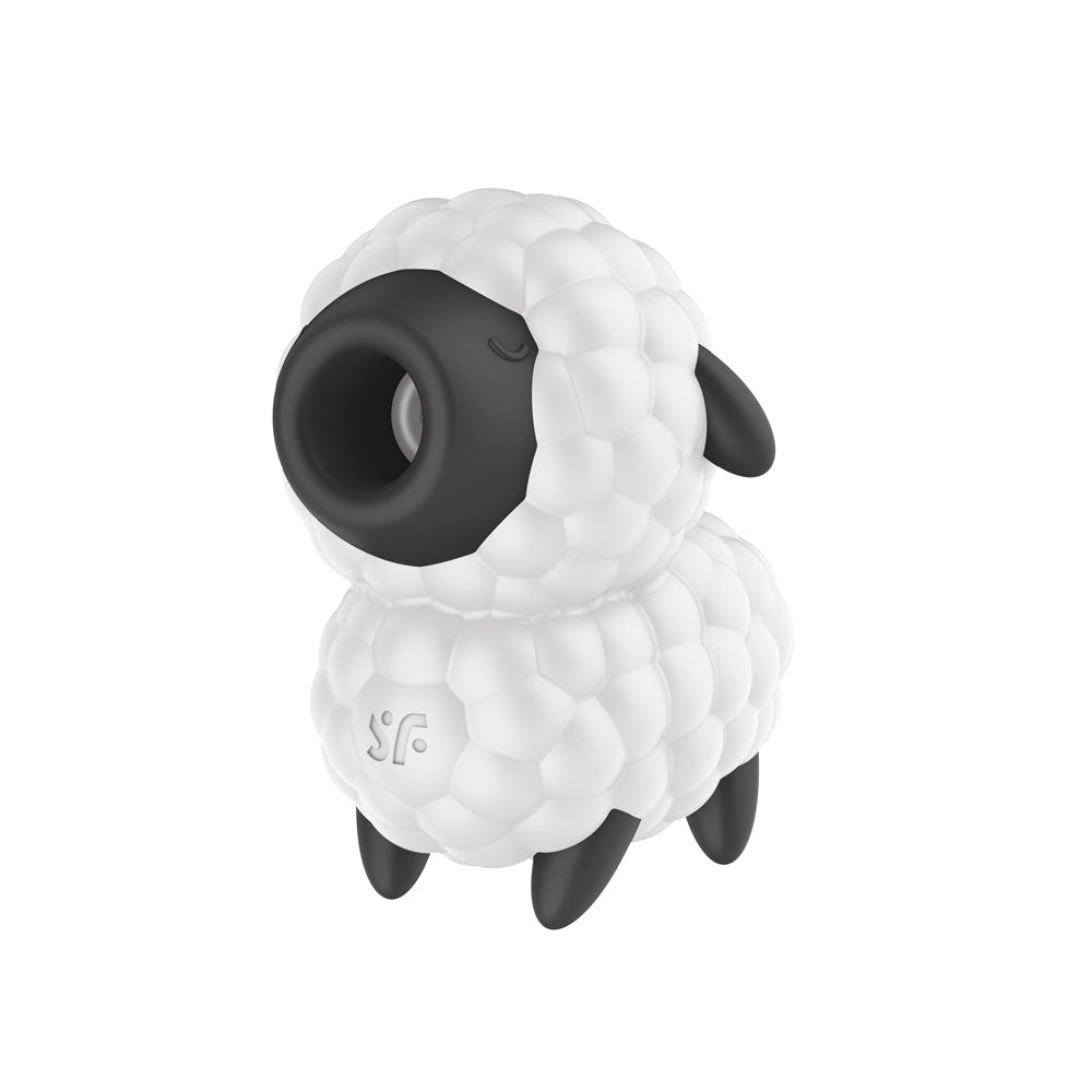Satisfyer Dreamy Sheep Vibrating Air Pulse Stimulator - White/Black