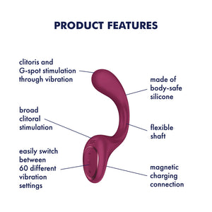 Satisfyer G For Goddess 2 Rabbit Vibrator with Clit Stim - Wine Red