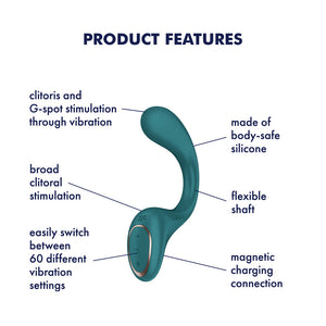 Satisfyer G For Goddess 2 Rabbit Vibrator with Clit Stim - Bottle Green