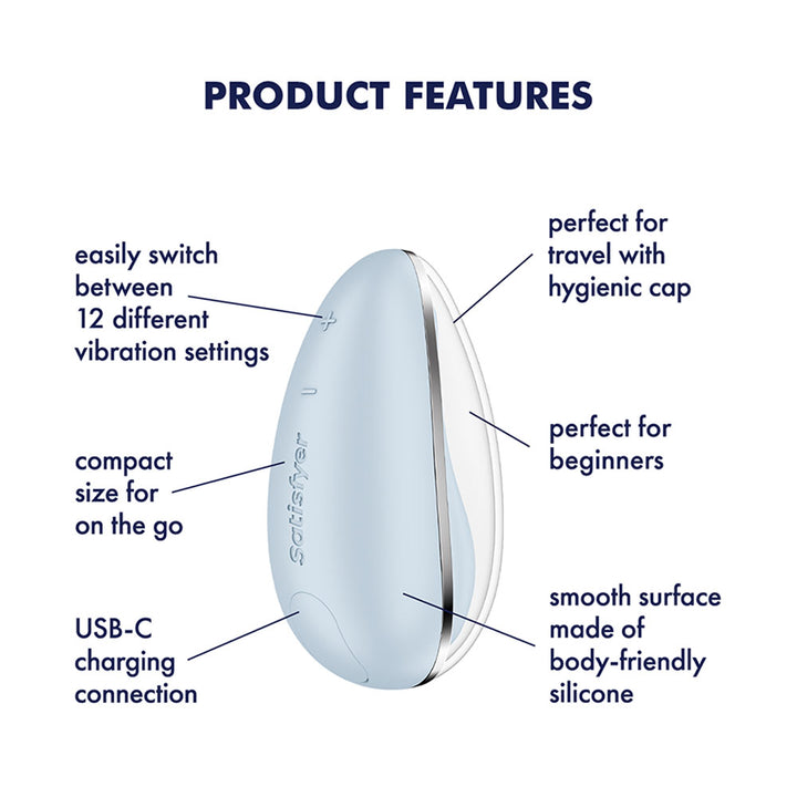 Satisfyer Drop To Go Clitoral Stimulator - Blue
