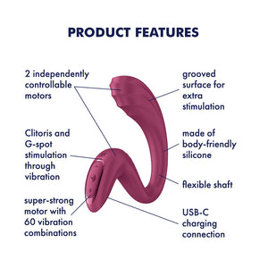 Satisfyer G For Goddess 3 Rabbit Vibrator with Clit Stim - Wine Red