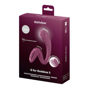 Satisfyer G For Goddess 3 Rabbit Vibrator with Clit Stim - Wine Red