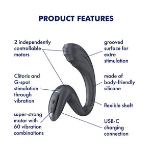 Satisfyer G For Goddess 3 Vibrator with Clit Stim - Grey