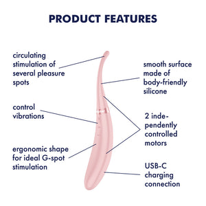 Satisfyer Tip Tease - Vibrator with Twirling Tip - Rose