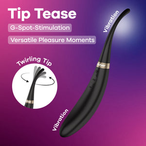 Satisfyer Tip Tease - Vibrator with Twirling Tip - Black