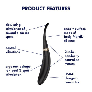 Satisfyer Tip Tease - Vibrator with Twirling Tip - Black