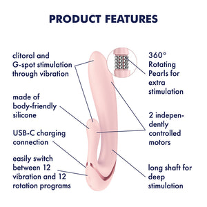 Satisfyer Pearl Bunny 3 Rotating Rabbit Vibrator - Pink