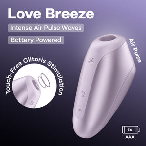 Satisfyer Love Breeze - Battery Series Air Pulse Clitoral Stimulator - Purple