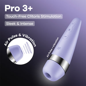 Satisfyer Pro 3+ - Air Pulse Clitoral Stimulator with Vibration - Purple