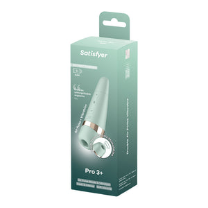 Satisfyer Pro 3+ Battery Series - Air Pulse Clitoral Stimulator with Vibration - Mint Green