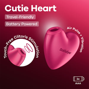 Satisfyer Cutie Heart - Air Pulsation Stimulator with Vibration - Pink