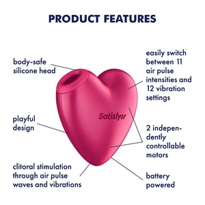 Satisfyer Cutie Heart - Air Pulsation Stimulator with Vibration - Pink