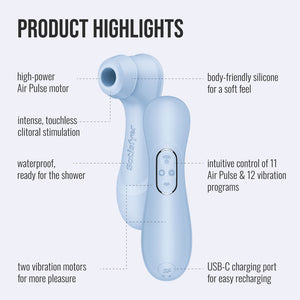 Satisfyer Pro 2 Generation 4 - Touch-Free  Clitoral Stimulator with App Control - Serene Blue