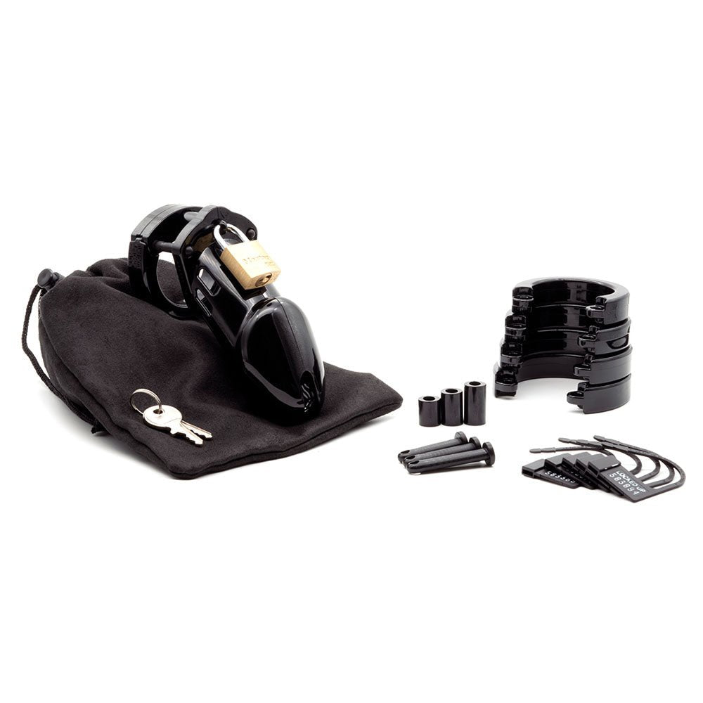 CB-6000 Chastity 3.25 Inch Cock Cage Kit - Black