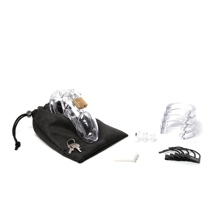 CB-6000 Chastity 3.25 Inch Cock Cage Kit - Clear