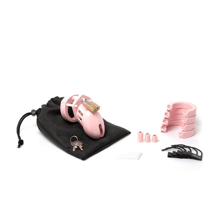 CB-6000S Chastity 2.5 Inch Cock Cage Kit - Pink