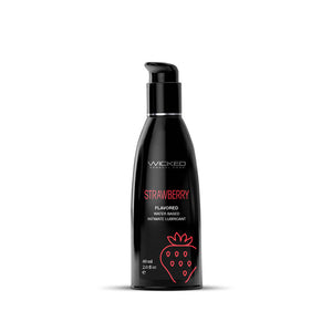 Wicked Aqua Strawberry Flavoured Water Based Lubricant 60ml
