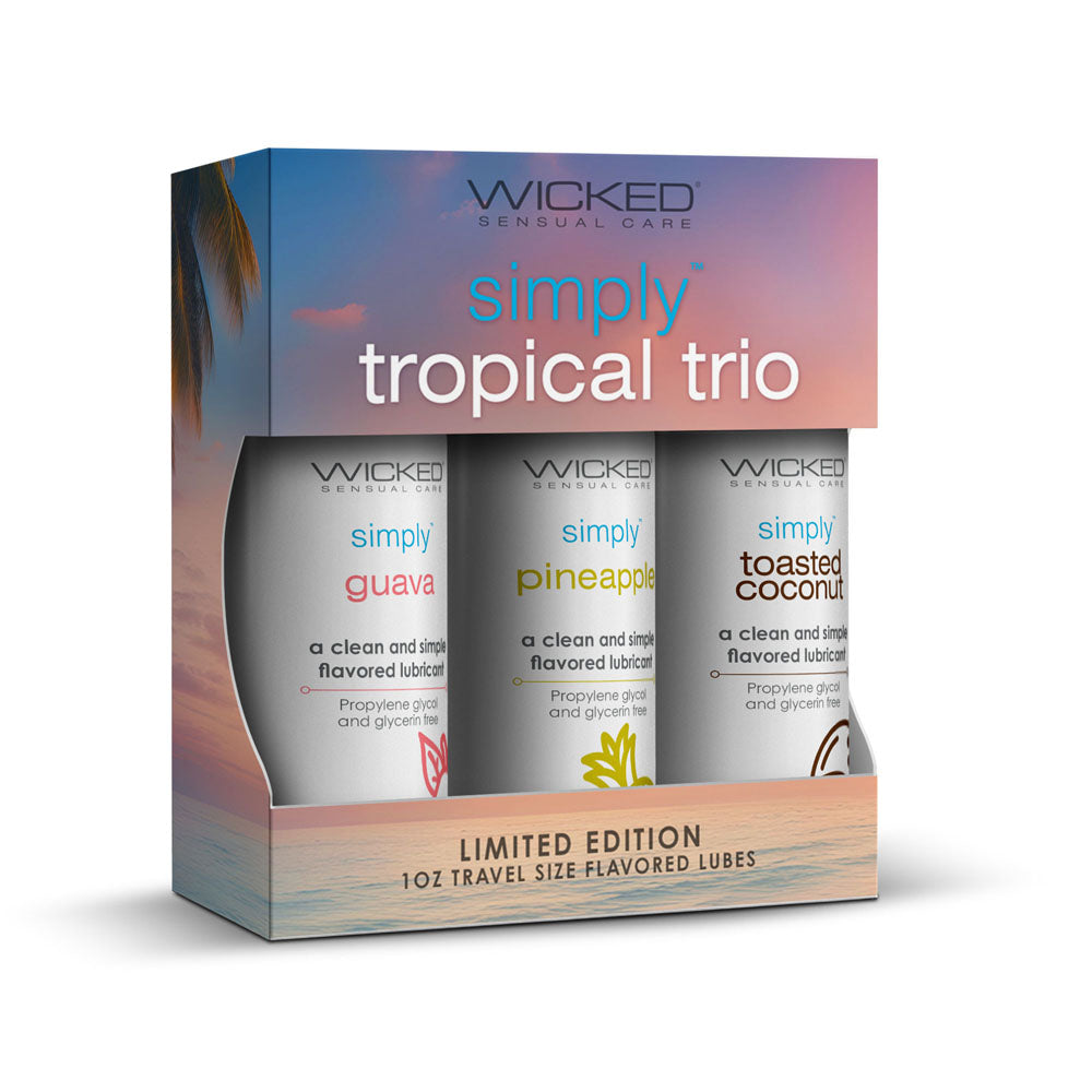 Wicked Simply Tropical Trio - Flavoured Water Based Lube - Set of 3