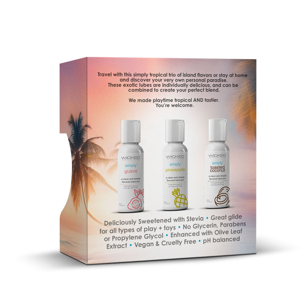 Wicked Simply Tropical Trio - Flavoured Water Based Lube - Set of 3