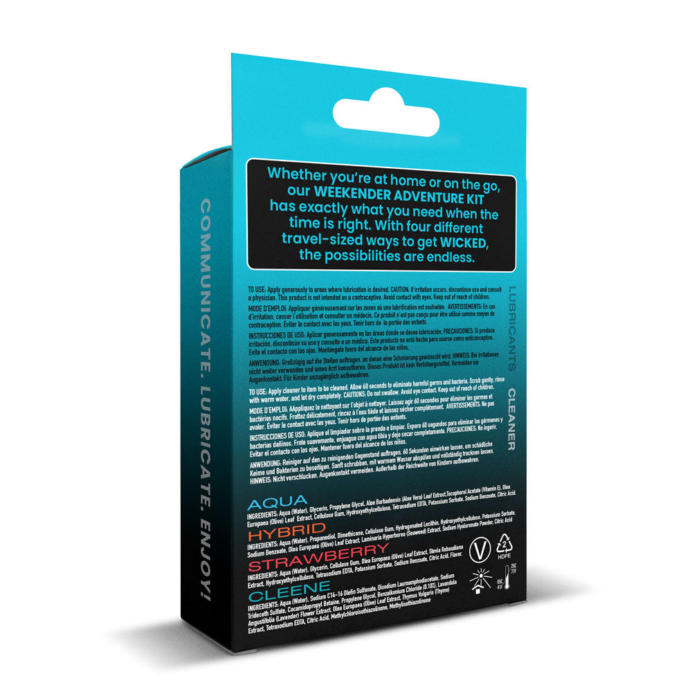 Wicked Weekender Adventure Kit - Mixed Lubricants & Cleaner 30ml - 4 Pack