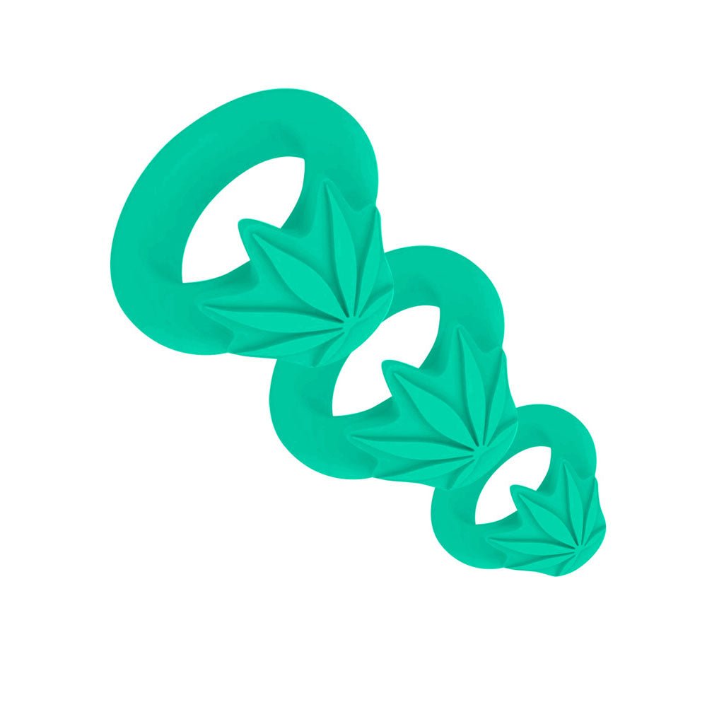 Maia Hazey Green Pot Leaf Cock Rings - Set of 3