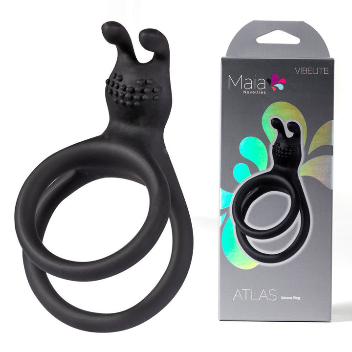 Maia Atlas Cock & Balls Ring - Black