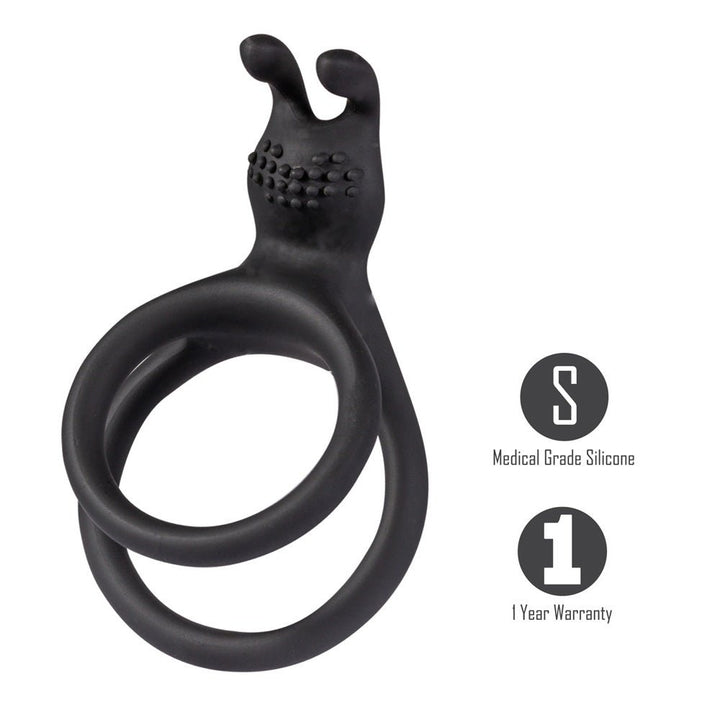 Maia Atlas Cock & Balls Ring - Black