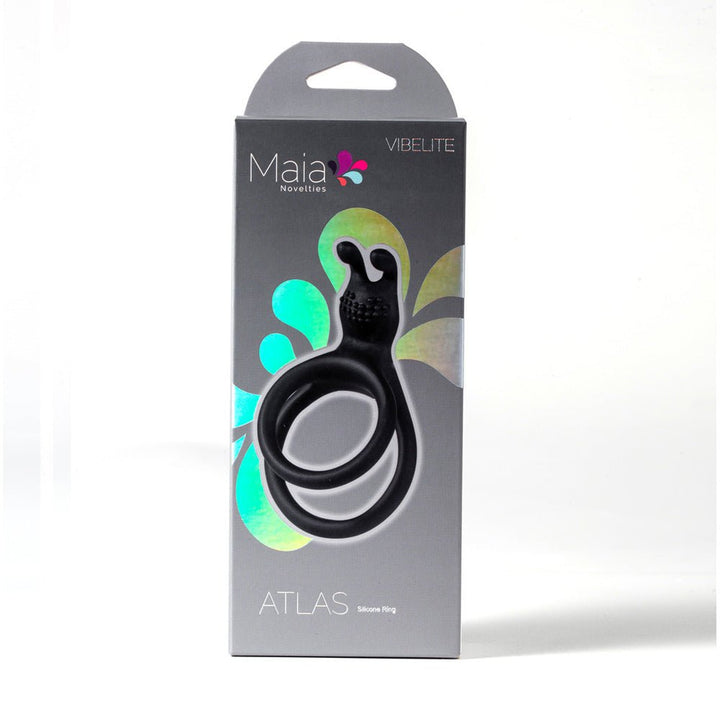 Maia Atlas Cock & Balls Ring - Black