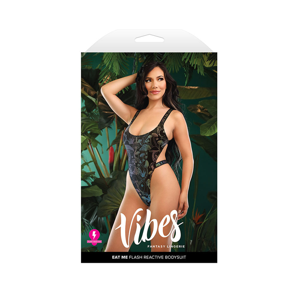 Vibes Eat Me Flash Reactive Bodysuit - Black - M/L