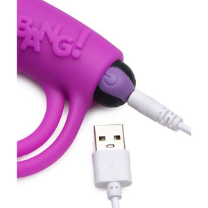 Bang! Silicone Cock Ring & Bullet with Wireless Remote - Purple