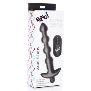 Bang! Vibrating Anal Beads with Wireless Remote - Black