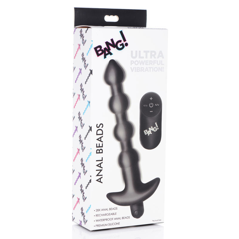 Bang! Vibrating Anal Beads with Wireless Remote - Black