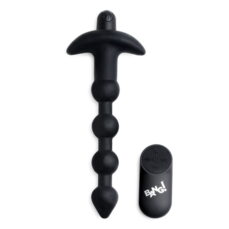 Bang! Vibrating Anal Beads with Wireless Remote - Black
