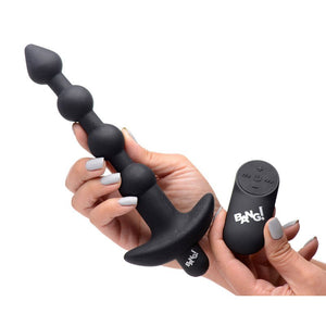 Bang! Vibrating Anal Beads with Wireless Remote - Black