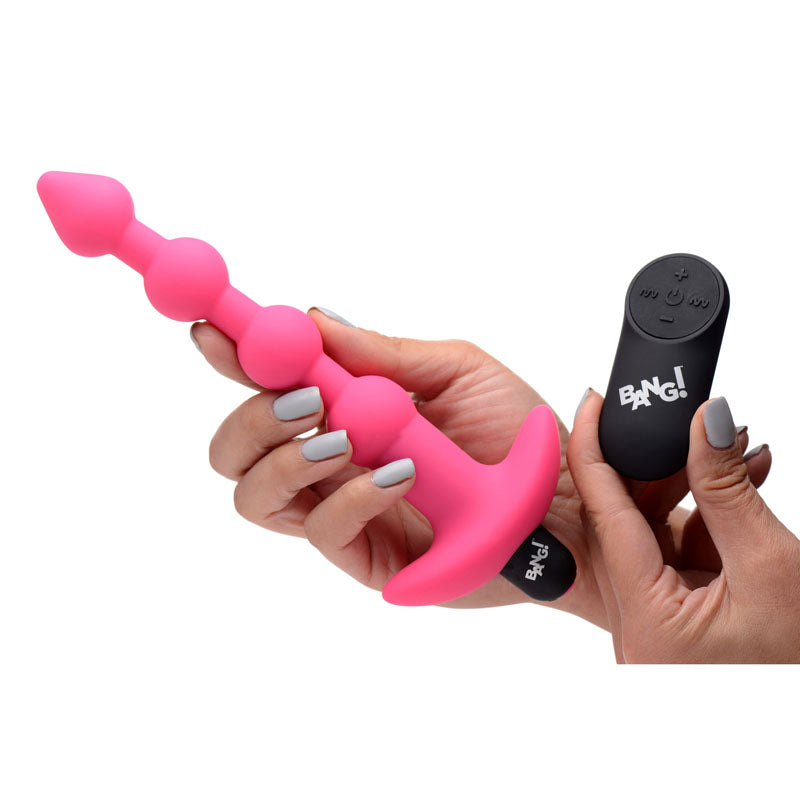 Bang! Vibrating Anal Beads With Wireless Remote - Pink