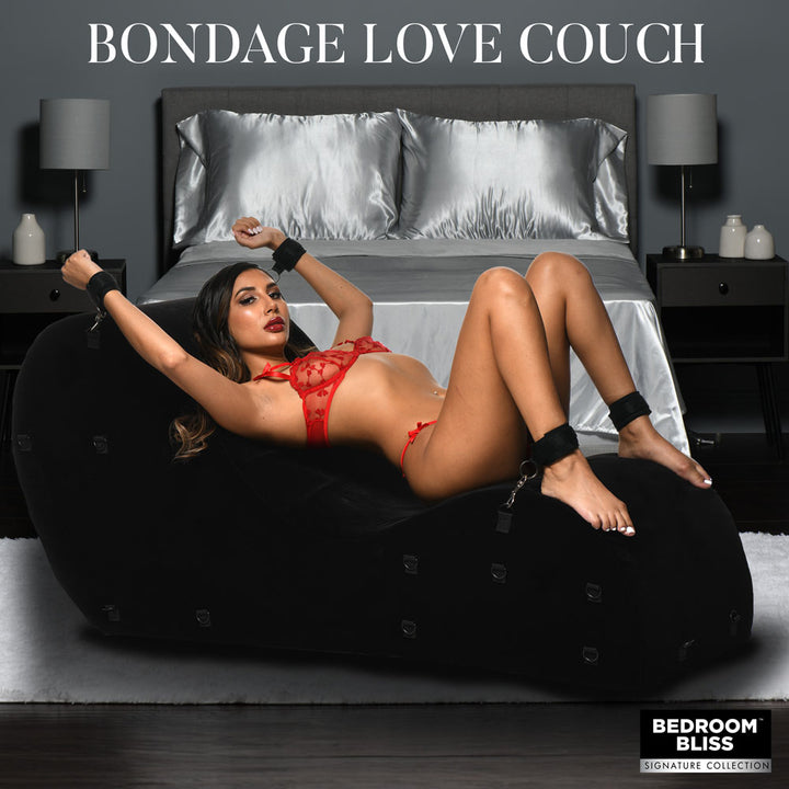 Bedroom Bliss Bondage Love Couch - Black
