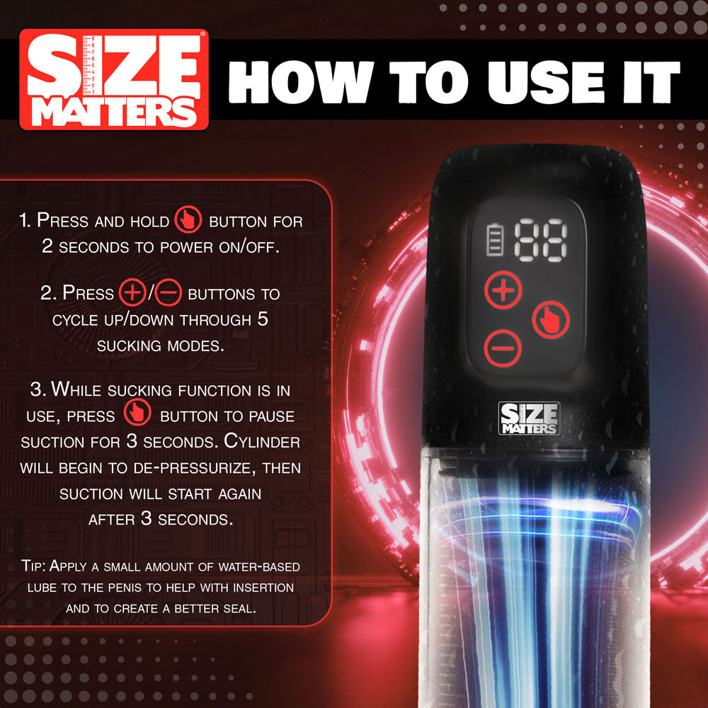 Size Matters Sucking Penis Pump - Clear