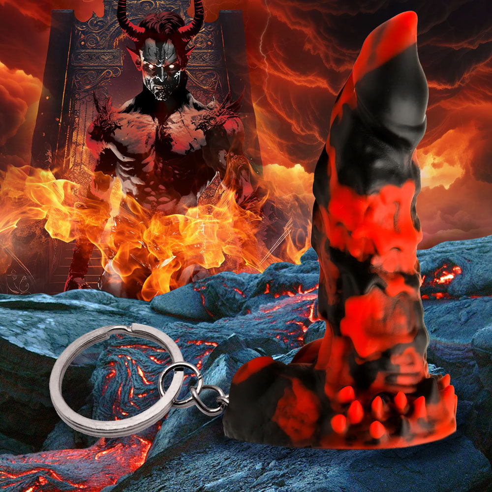 Creature Cocks Fire Demon Keychain 