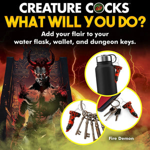 Creature Cocks Fire Demon Keychain 